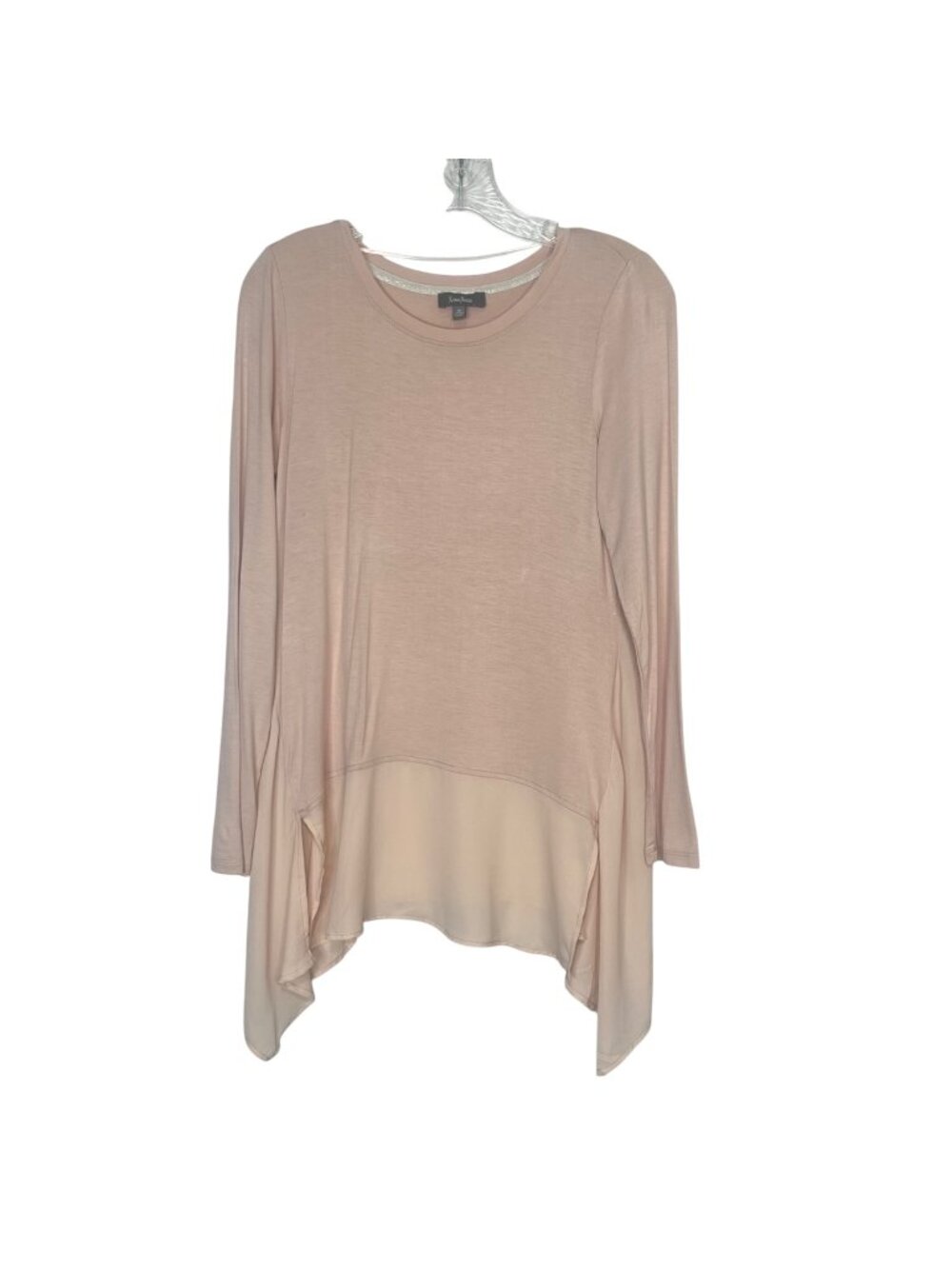 Neiman Marcus Long Sleeve Shirt Tunic High Low‎ Small Pink Layered
